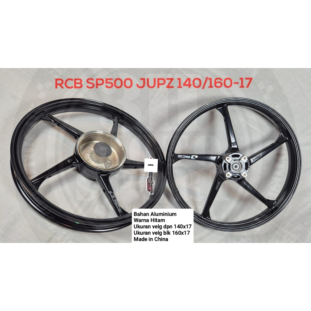 SEPASANG VELG RCB SP500 JUPITER Z UK.140/160 RING 17 WARNA HITAM