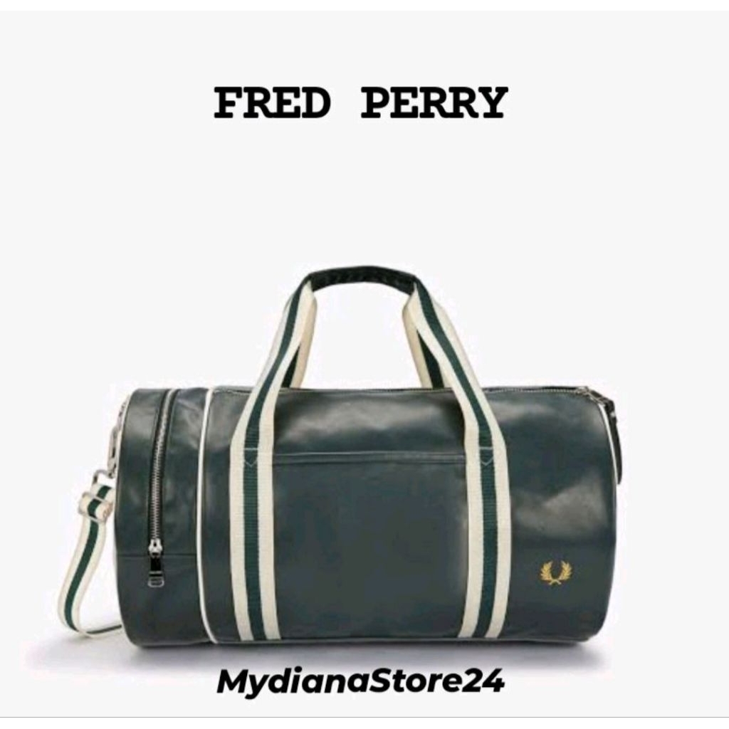 FRED PERRY - FRED PERRY CLASSIC BARREL BAG - NIGHTGREEN