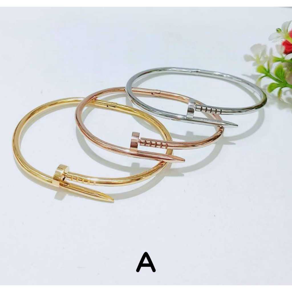Gelang Bangle Paku Titanium Dewasa & Anak Anti Luntur Perhiasan Fashion Wanita 1037