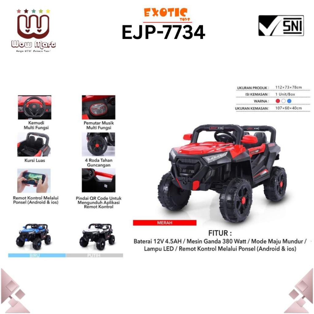 EJP 7734 EJP 7734+ Exotic Kids Rechargeable Car // Mainan Mobil Aki Anak Model Jeep Ban EVA Dan Plas