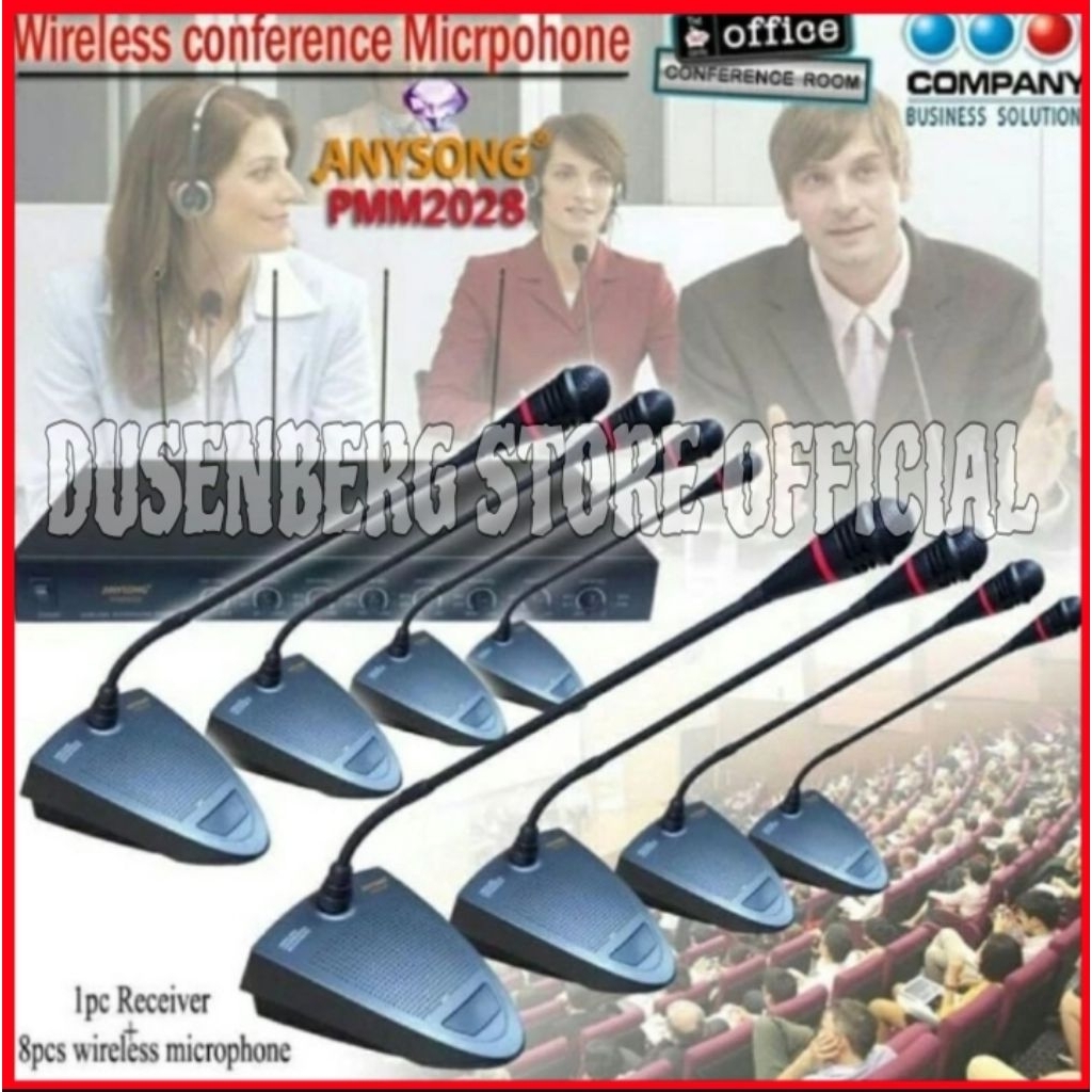 Microphone 8 Channel Conference 8 Mic Meja Wireless Podium PMM 2028