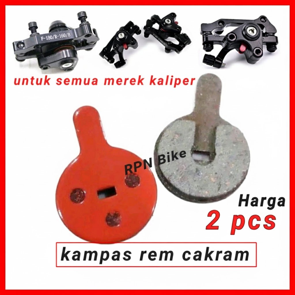 2pcs Kampas Rem Cakram Sepeda Brake Pad Model Bulat 1set Lipat MTB Roadbike DLL