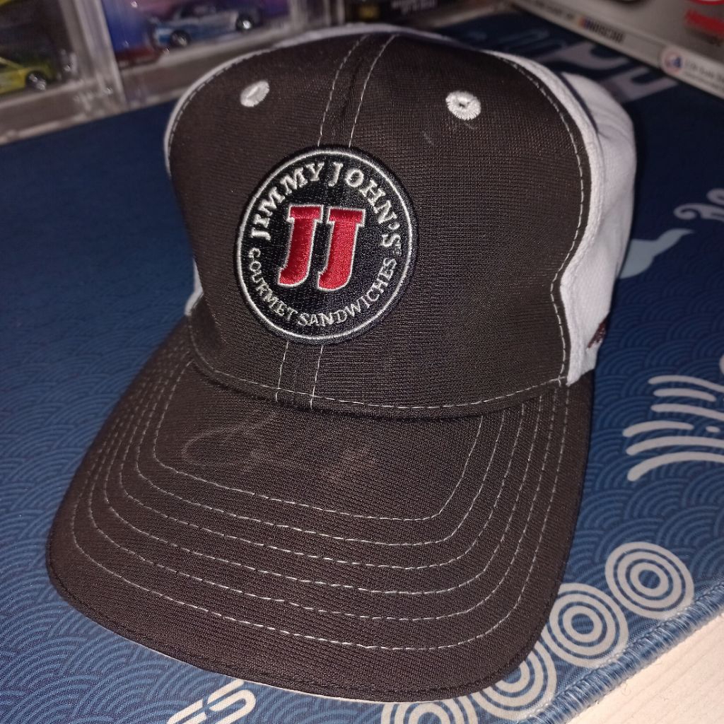 Topi NASCAR Chase Authentics Kevin Harvick Jimmy John's Signed Autographed (Ada Tanda Tangan Pembala