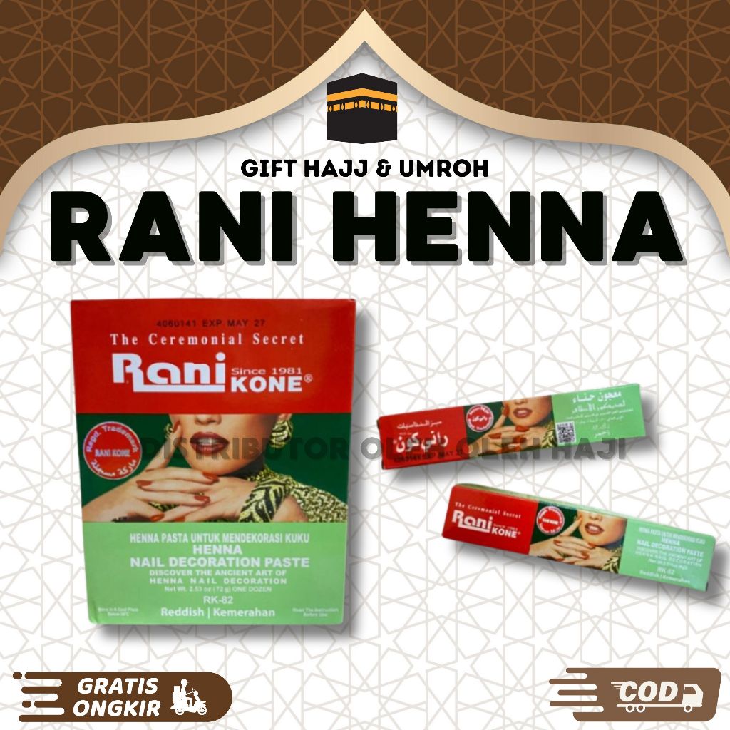 HENNA RANI NAIL 1 PCS  I CAT KUKU ARAB I HENNA KUKU RANI KONE I HALAL DIPAKAI SHOLAT I SOUVENIR HAJI