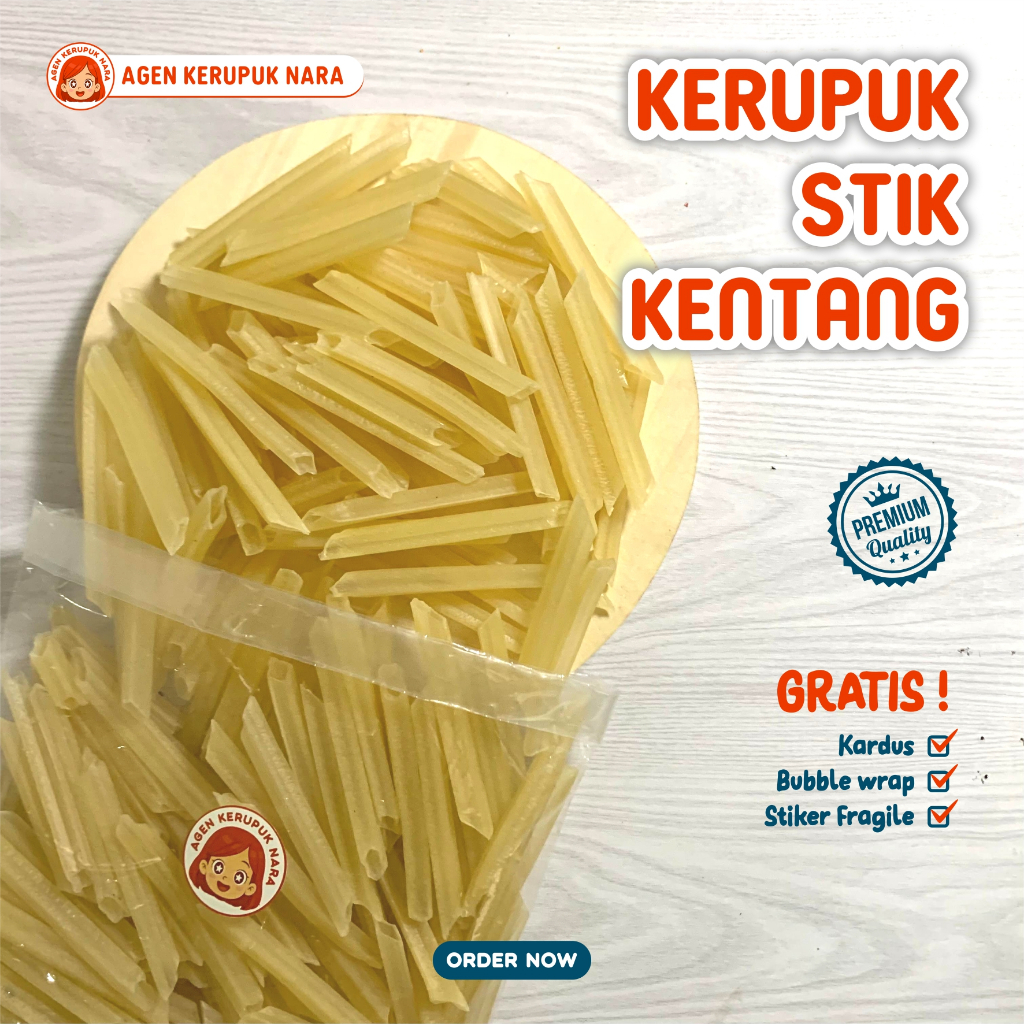 Kerupuk stik kentang kerupuk potato krupuk mentah 250 gr / 500 gr / 1 kg