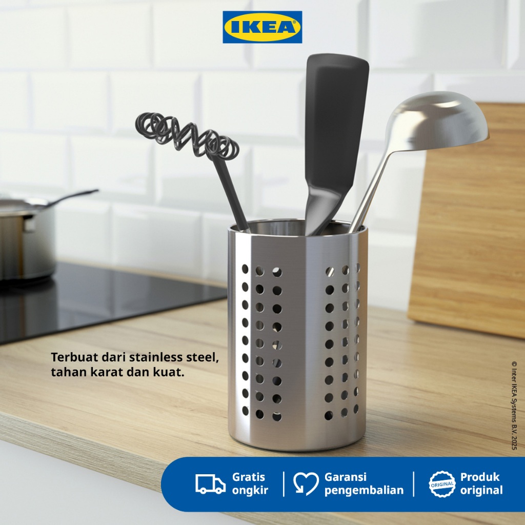 IKEA ORDNING Tempat Sendok Bahan Baja 18cm