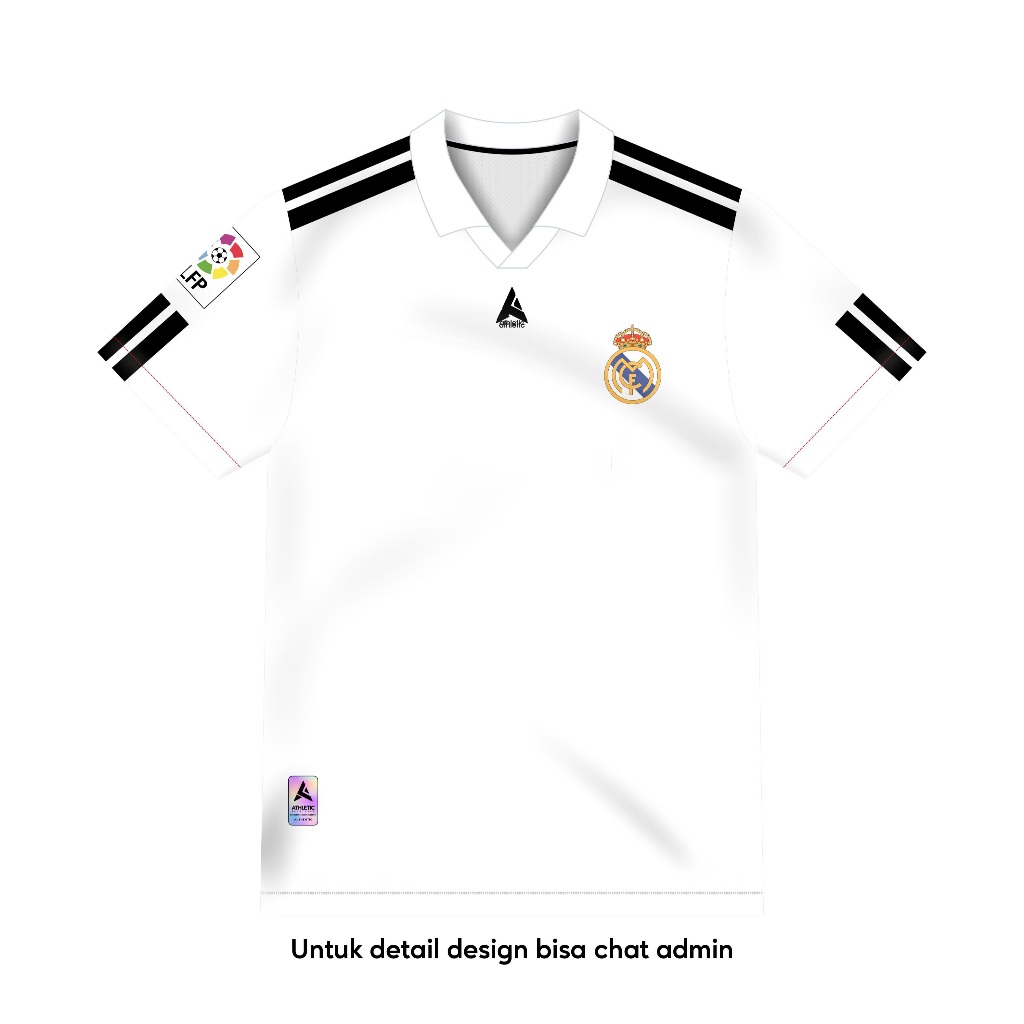 ATHLETIC SPORTWEAR - Jersey Vintage Bola Fantasy Real Madrid Home 2008-09 Fullprinting Casual - Atas