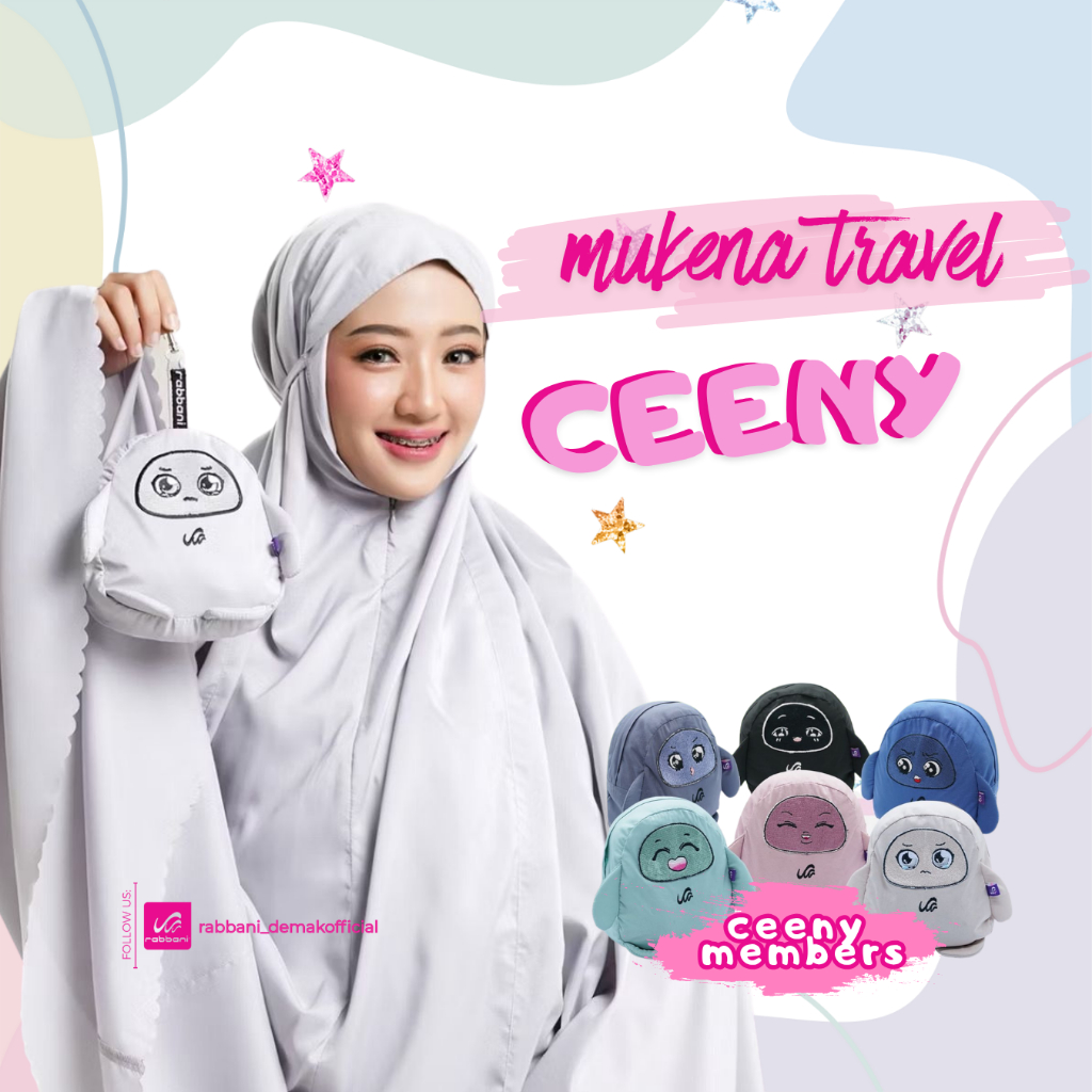 RABBANI - MUKENA CEENY - MUKENA TRAVEL RABBANI - MODEL TERBARU - FRESH PRODUCT - ORIGINAL 100% RABBA