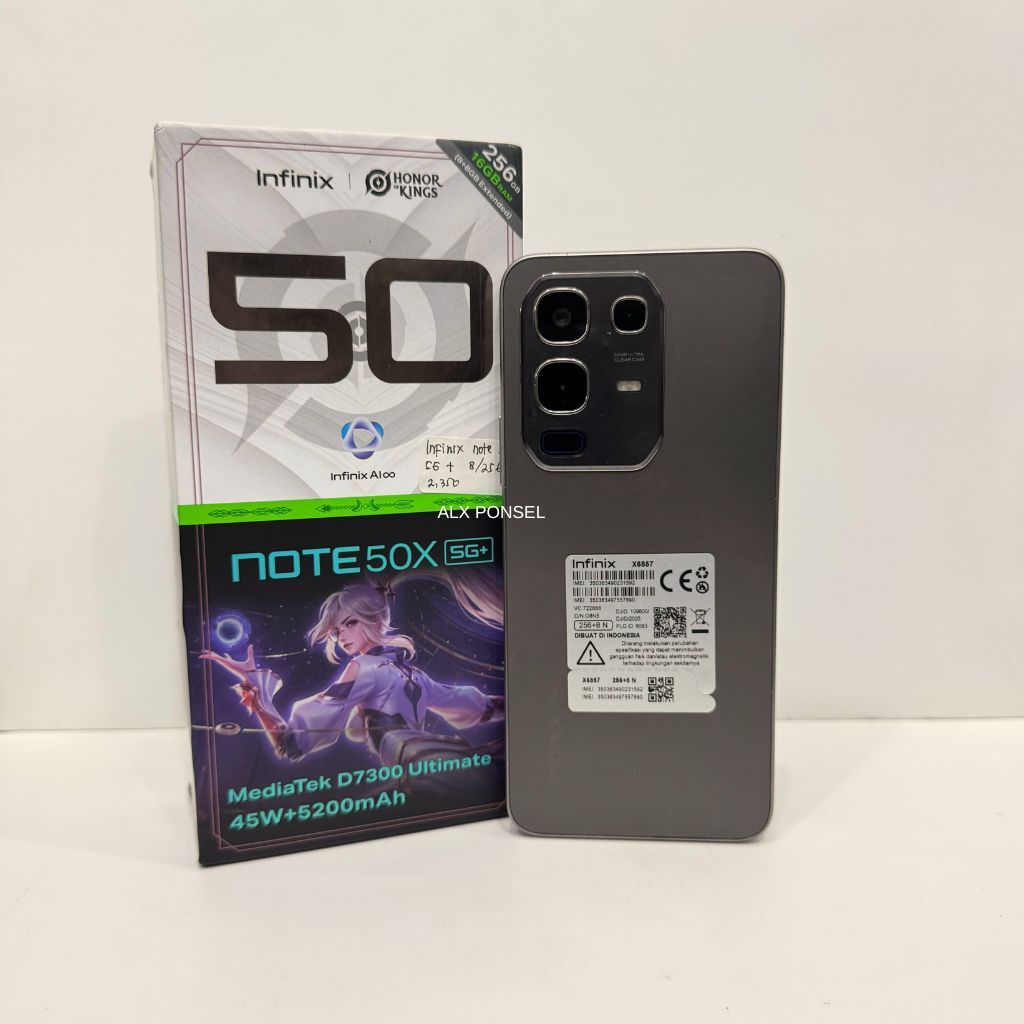 INFINIX NOTE 50X 5G+ 8/256  SECOND FULLSET ORIGINAL