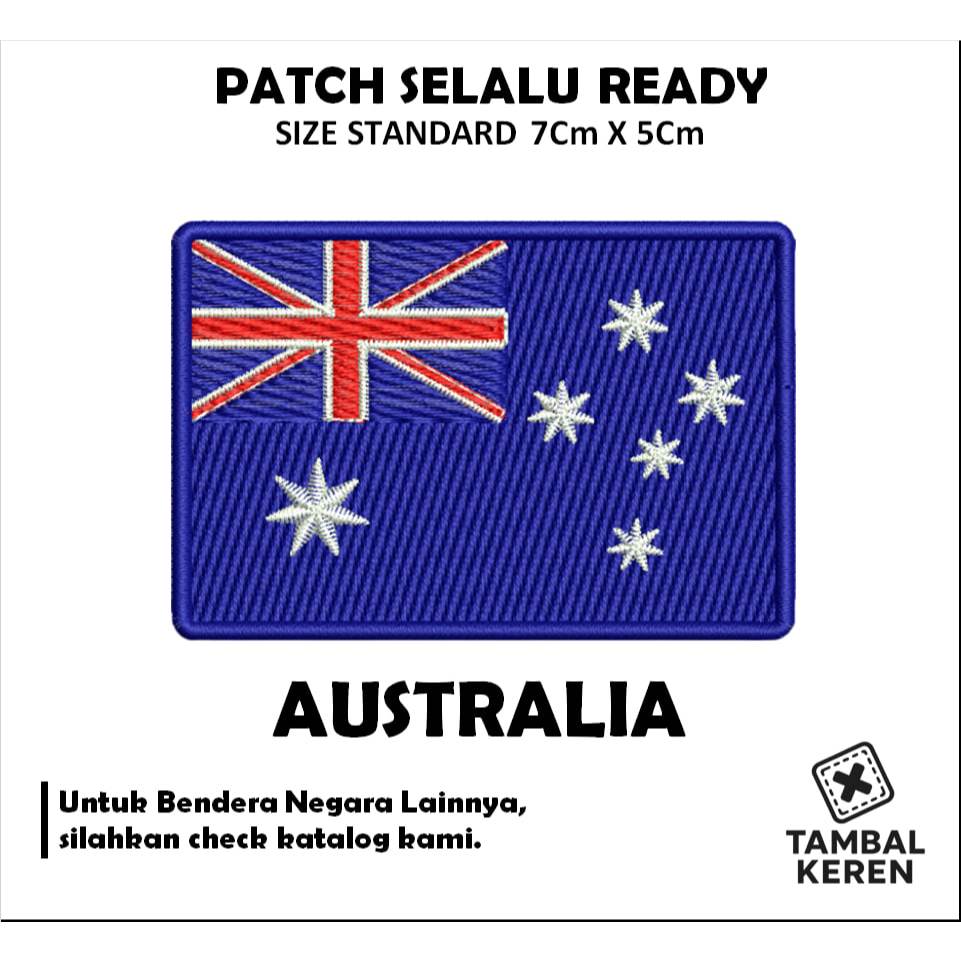 PATCH BORDIR BET FLAG AUSTRALIA / BENDERA BENUA AUSTRALIA US PATCH BED BAJU