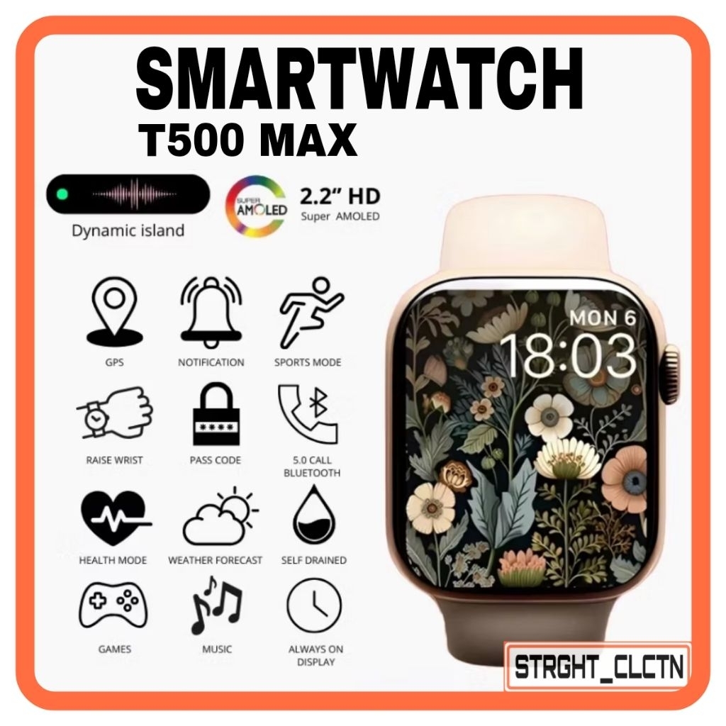SMARTWATCH T500 Y68 BISA WA WHATSAPP TLFN MUSIK KAMERA BLUETOOTH ALARM KESEHATAN JAM HP 4G TERBARU Q