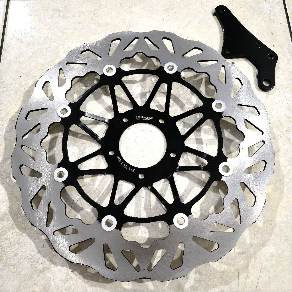 0piringan cakram depan lebar 300 model psm drak hitam supra lama supra fit lama lubang baut 5