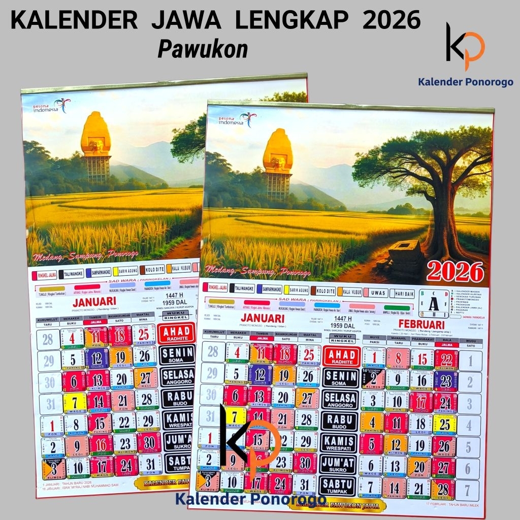 Kalender 2026 Kalender Jawa Lengkap Tahun 2026 / Kalender Pawukon / Kalender Wuku / Kalender Kejawen