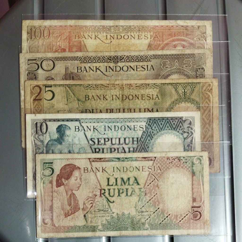 uang kuno set seri pekerja 5 lembar bekas beredar ASLI