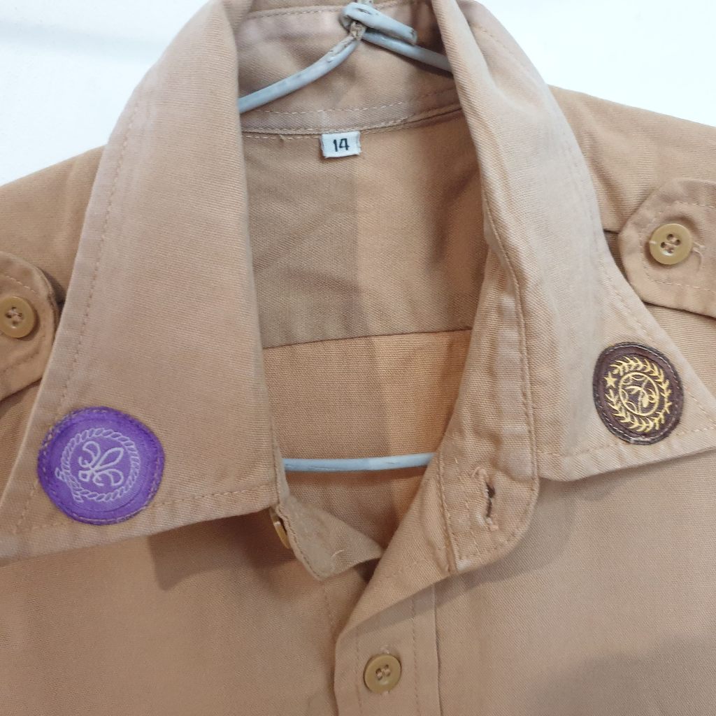 seragam PL preloved pramuka putih coklat size 14 15 set rok smp sd