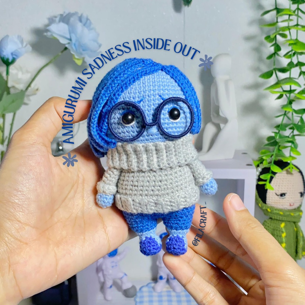 Amigurumi Sadness/ Amigurumi Sadness Inside Out/ Sadness Inside Out/ Boneka Sadness