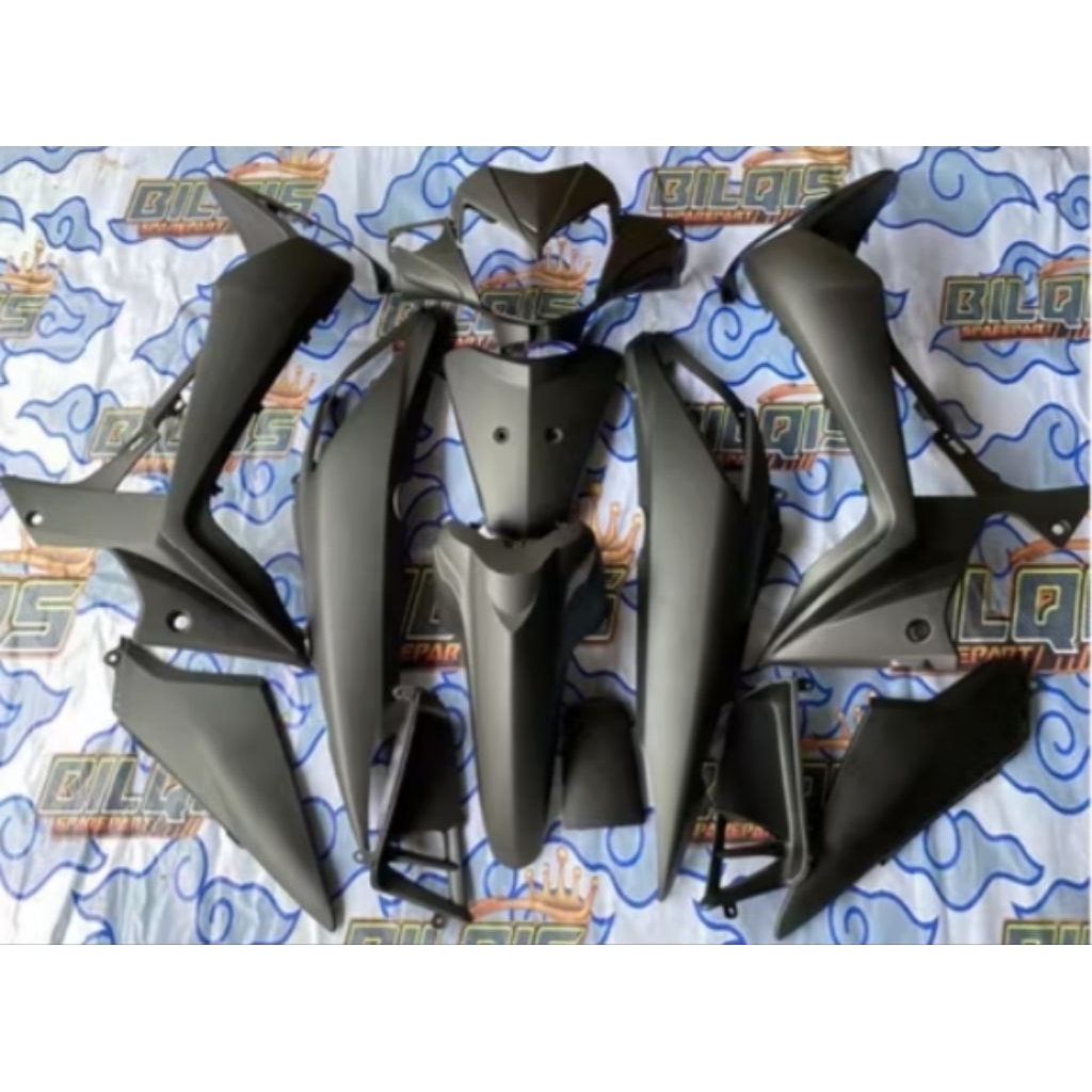 Paket cover body Fullset halus motor Honda Supra x 125 BATMAN Warna HITAM Doff