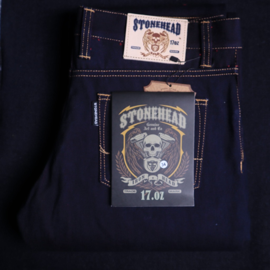 Stonehead Ironhead 17oz Raw Denim  Selvedge indigo x red unsanforized