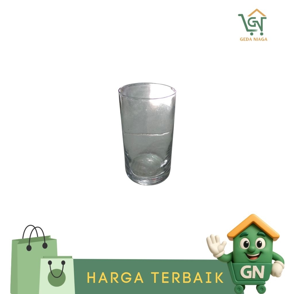 Gelas Kaca Satu Set / Gelas Kaca Polos Tinggi Es Teh Isi (6PCS)
