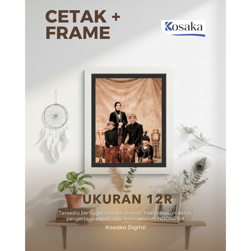 FRAME FOTO 12R dan Bingkai Putih/Hitam | Cetak Foto 30x40cm Frame Kaca Minimalis | Cetak Foto Hasan 