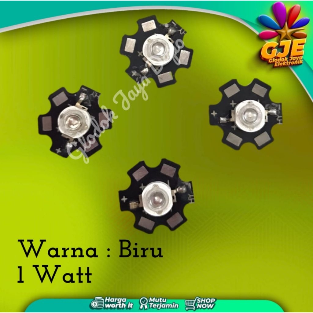 LED HPL BIRU 1 WATT + HEATSINK