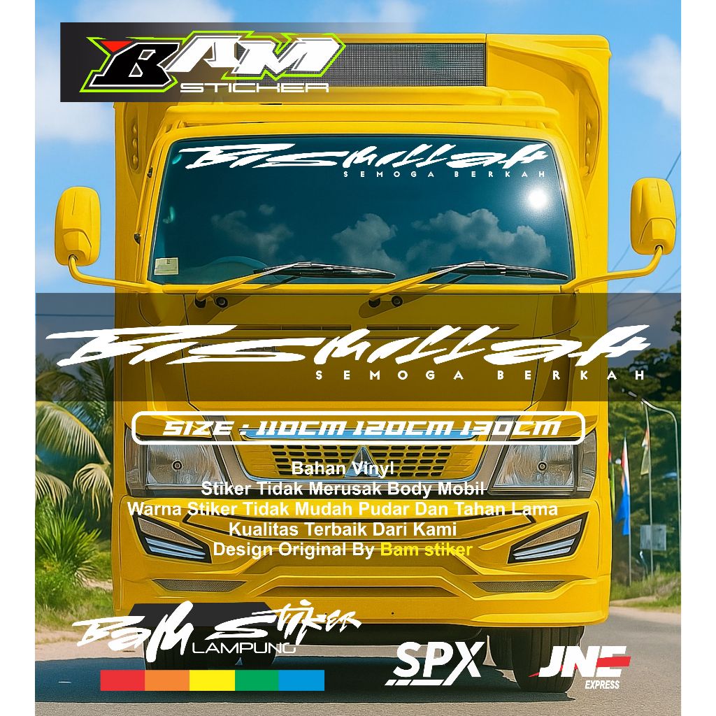 stiker mobil Stiker Bismillah Kaca Truk cutting sticker truck mitsubishi canter isuzu giga stiker mo