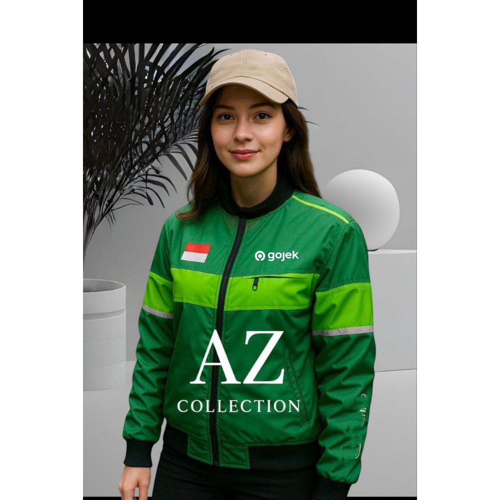 jaket grab / jaket ojol waterproof/ jaket hijau logo bordir terbaru