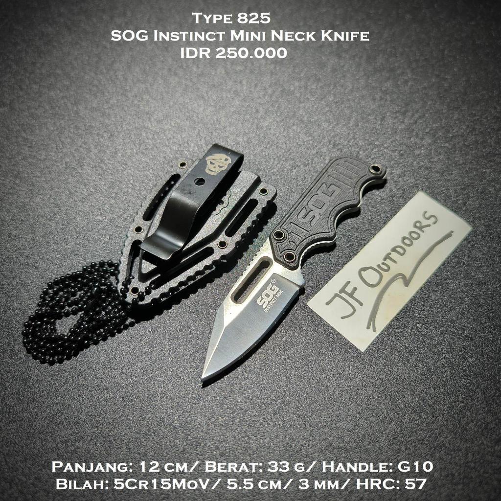 Pisau EDC Outdoor Camping SOG Instinct Mini Fixed Blade With Sheath Include Sarung