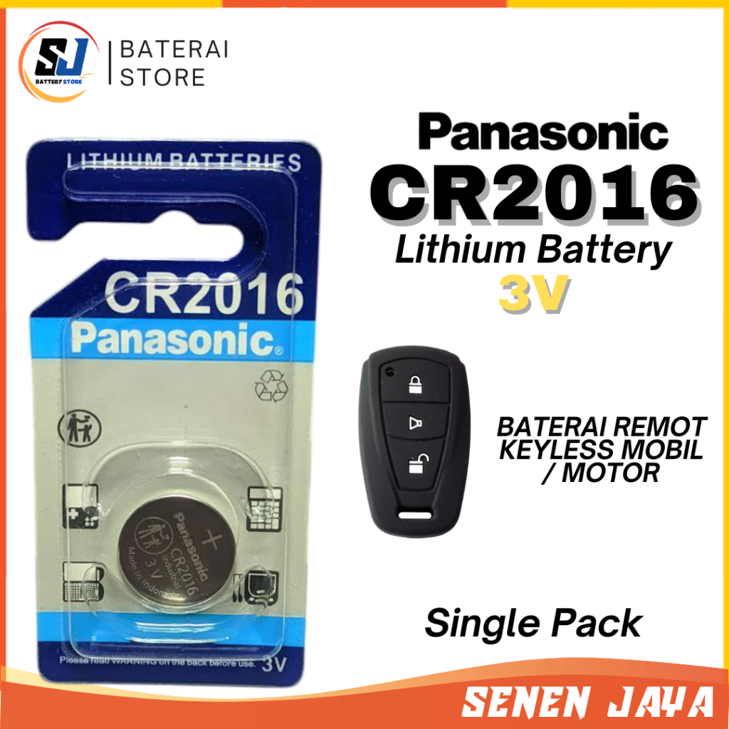 CR2016 Panasonic Single Pack Lithium Battery Batre Remot Mobil Agya Avanza Remot Motor 1 PCS