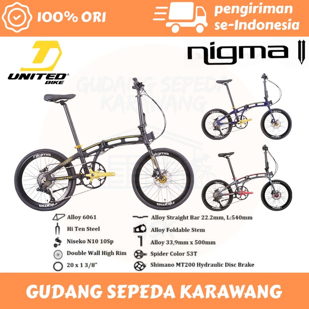 Sepeda Lipat Folding Bike United Nigma V 20" Super Promo