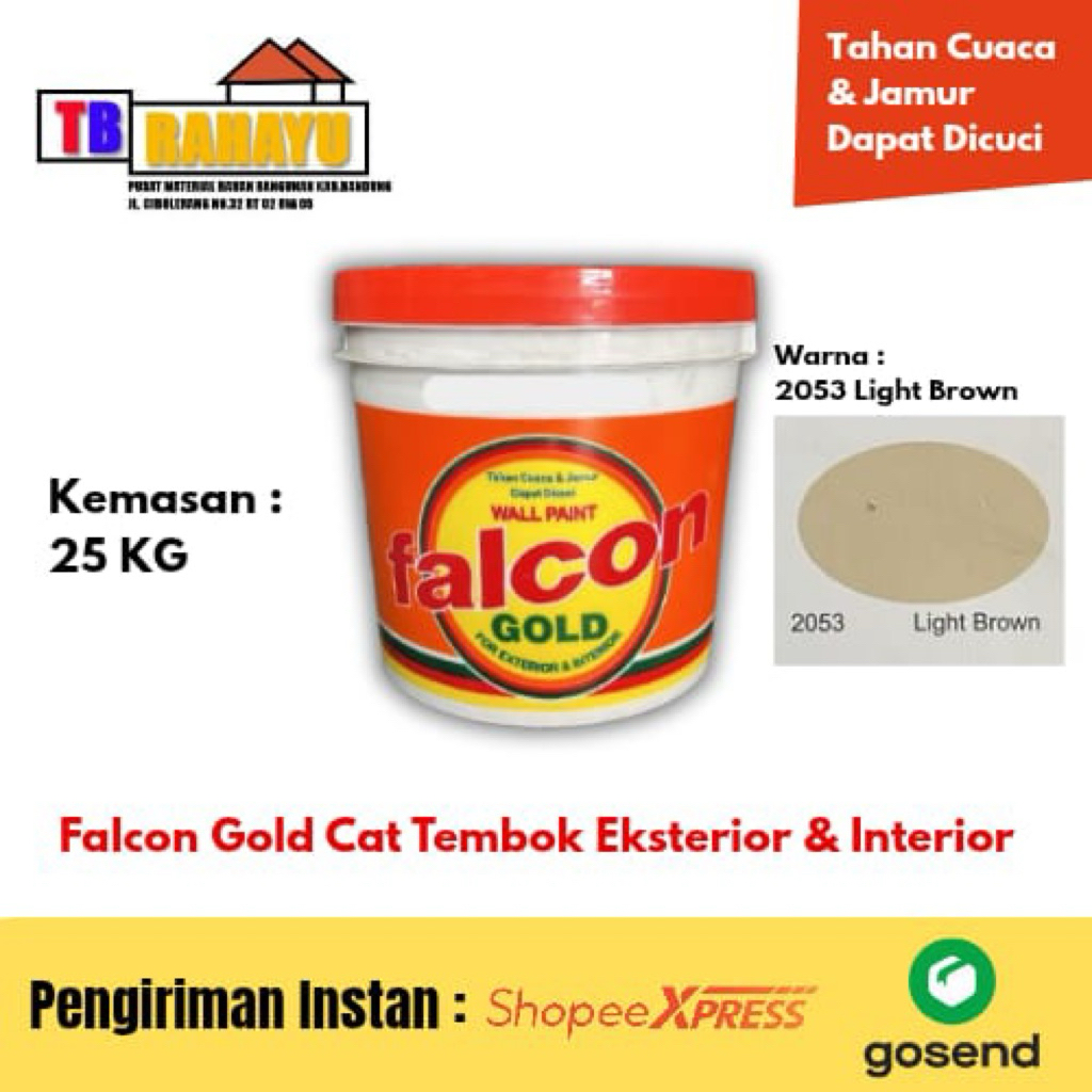Falcon Gold Cat Tembok Eksterior & Interior 2053 Light Brown- 25 KG