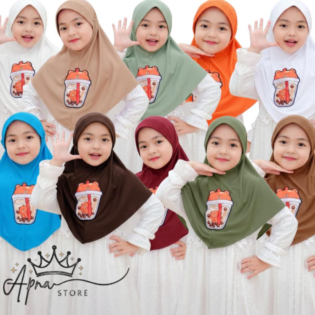 PROMOKerudung Anak TK/Kerudung Anak SD/HIJAB ANAK BOBA VIRAL/Hijab Anak Untuk Sekolah Dan Sehari-har