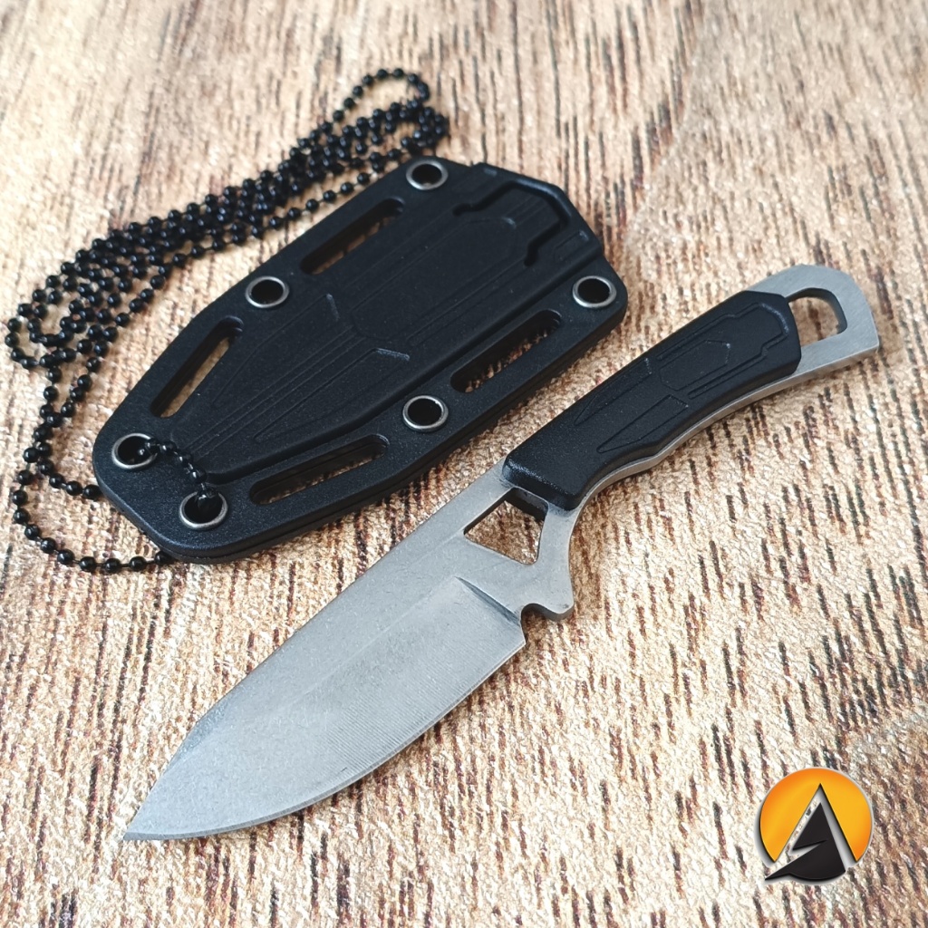 Pisau kalung mini survival neck knife fulltang P1503