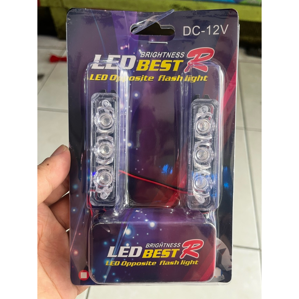 Promo Lampu kedip blitz 3 mata 4 mata 5 mata 6 mata led motor mobil universal