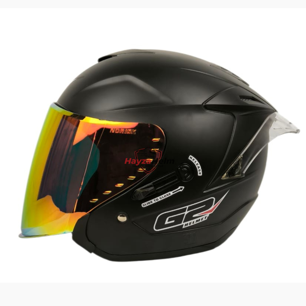 HELM G2 OPTIMAX PAKET GANTENG BLACK DOFF | HELM HALF FACE |Helm G2 Optimax