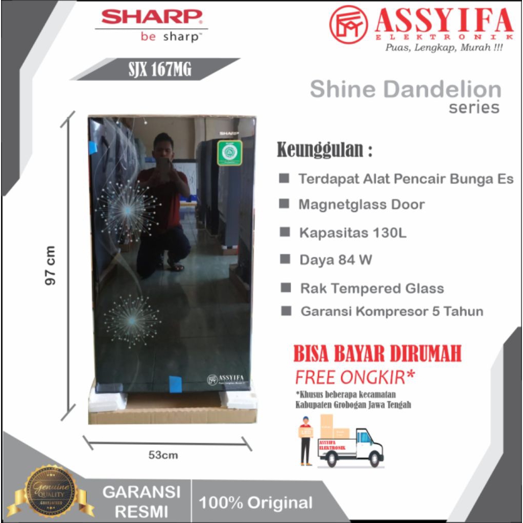kulkas sharp 1 pintu sjx 167
