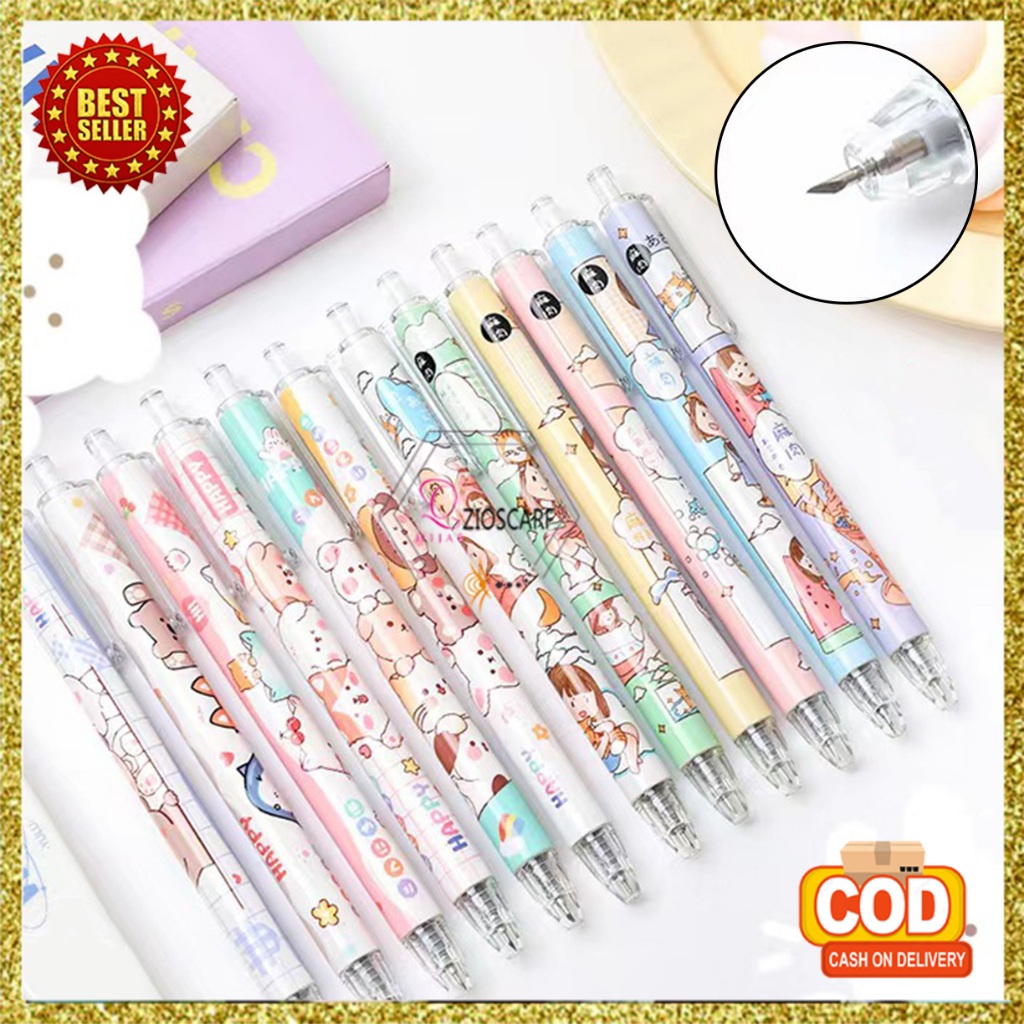 Cutter Pen Pemotong Stiker Pulpen Motif Pisau Ukir Alat Pemotong DIY Scrapbook Lucu