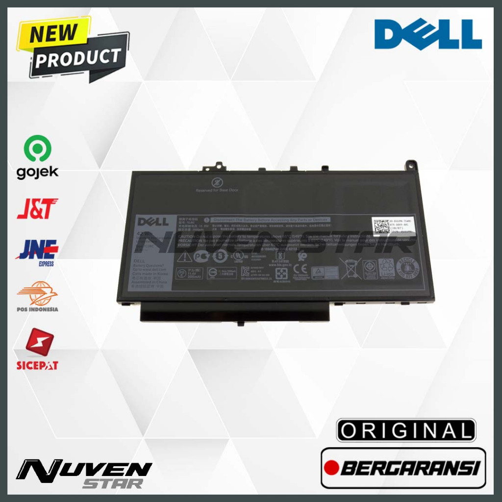 Original Baterai Laptop Dell Latitude E7270 E7470 7270 7470 7CJRC