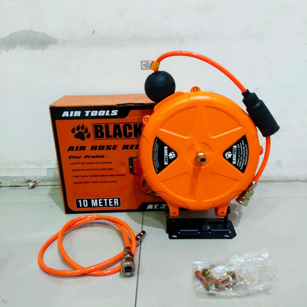 BLACKFOOT Air Hose Reel 10 Meter - Selang Kompresor Gantung Otomatis