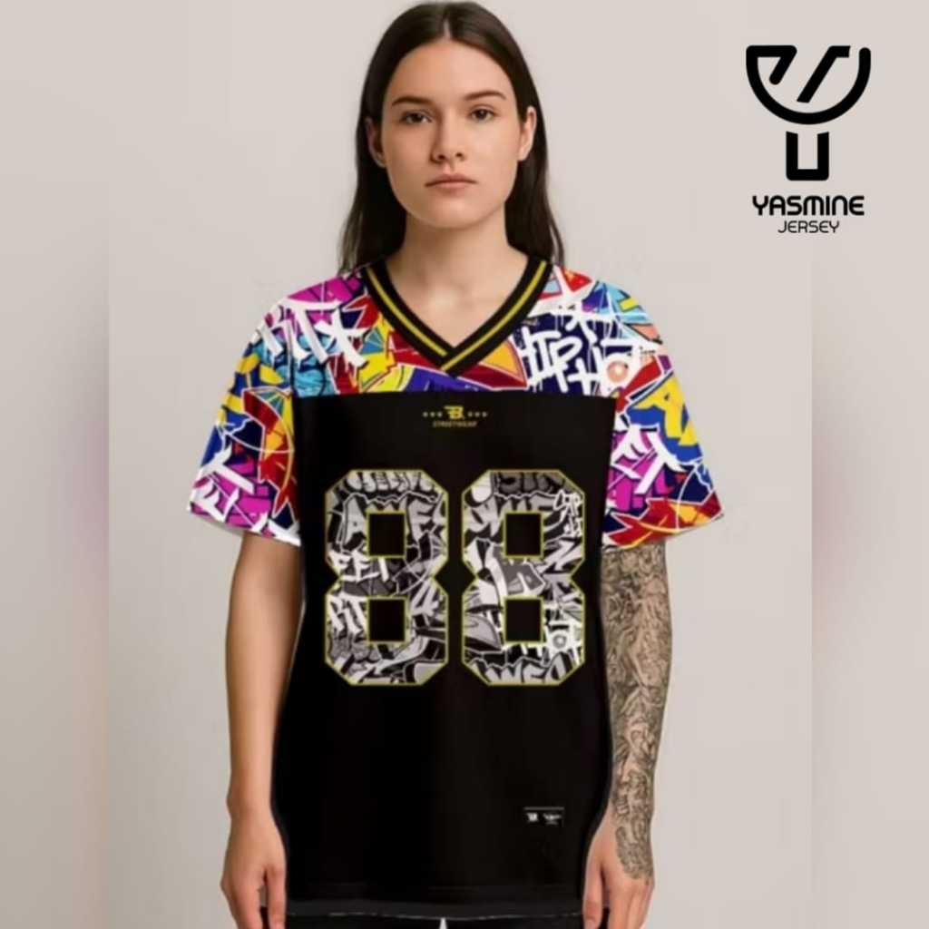 Bisa Cod Kaos Jersey Streetwear Number Series / Oversize / Vintage / Retro / Street Art / Unisex