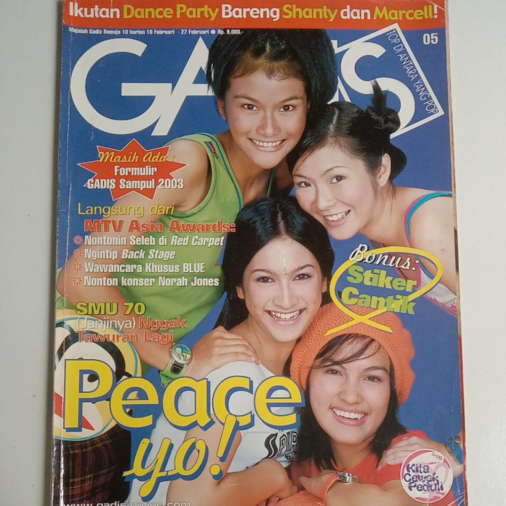 Majalah Gadis Tahun 2003 Cover Stefanie HariadiCS