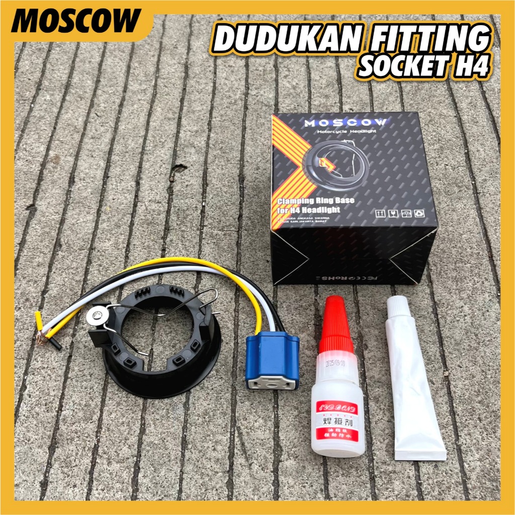 Dudukan lampu H4 fitting fiting lampu H4 untuk merubah dudukan H5 H6 menjadi Dudukan H4 universal se