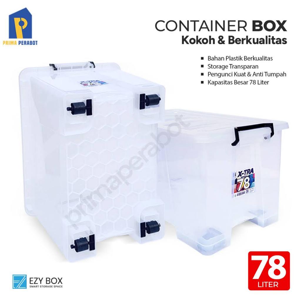 Storage Box Transparan 78 Liter Container Penyimpanan Boks Besar