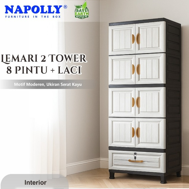 CRS MU 48D - Lemari Pakaian Napolly Ambal |  Lemari Plastik Napolly BCBC MU 48D PUMA / Rak Baju Napo