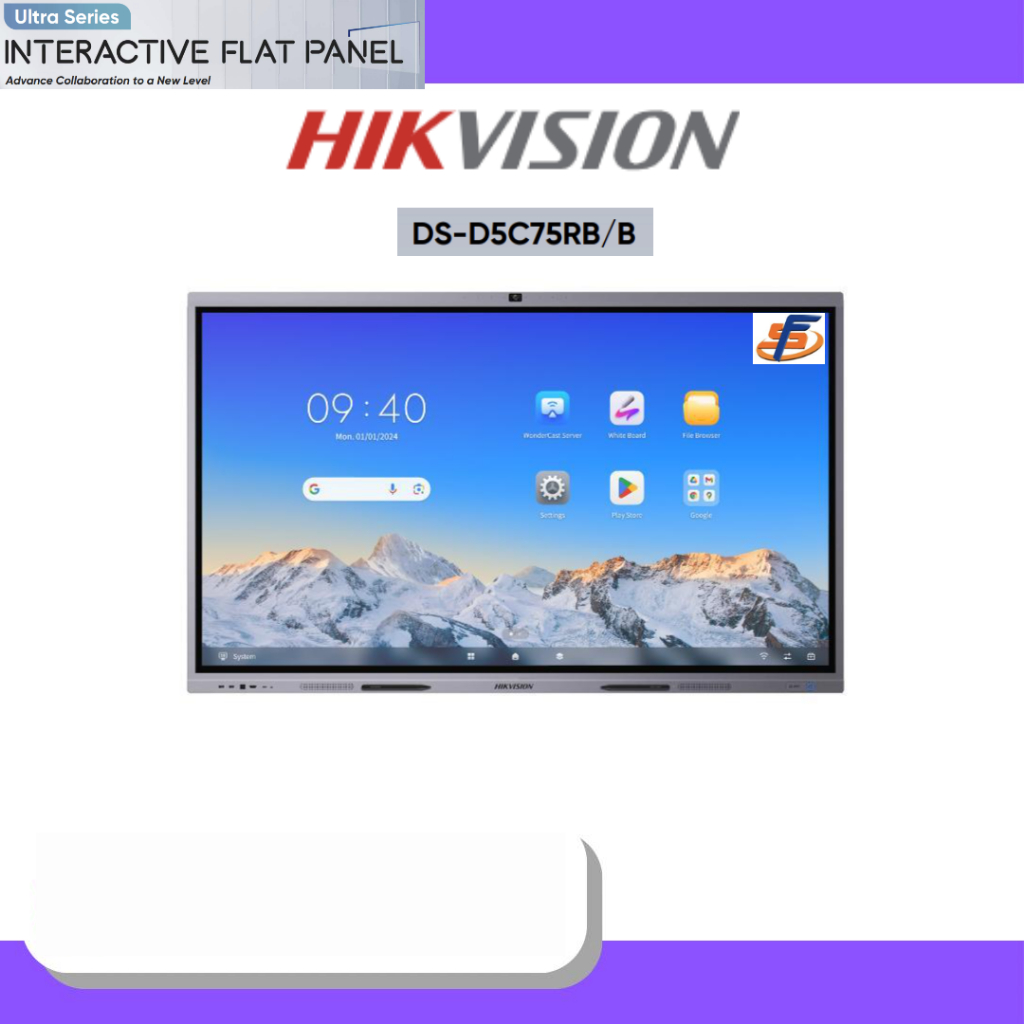 DS-D5C75RB/B Interactive Flat Panel HIKVISION 75", 4K, Android 13,  Ram 8GB, Rom 128GB ,  50 points 