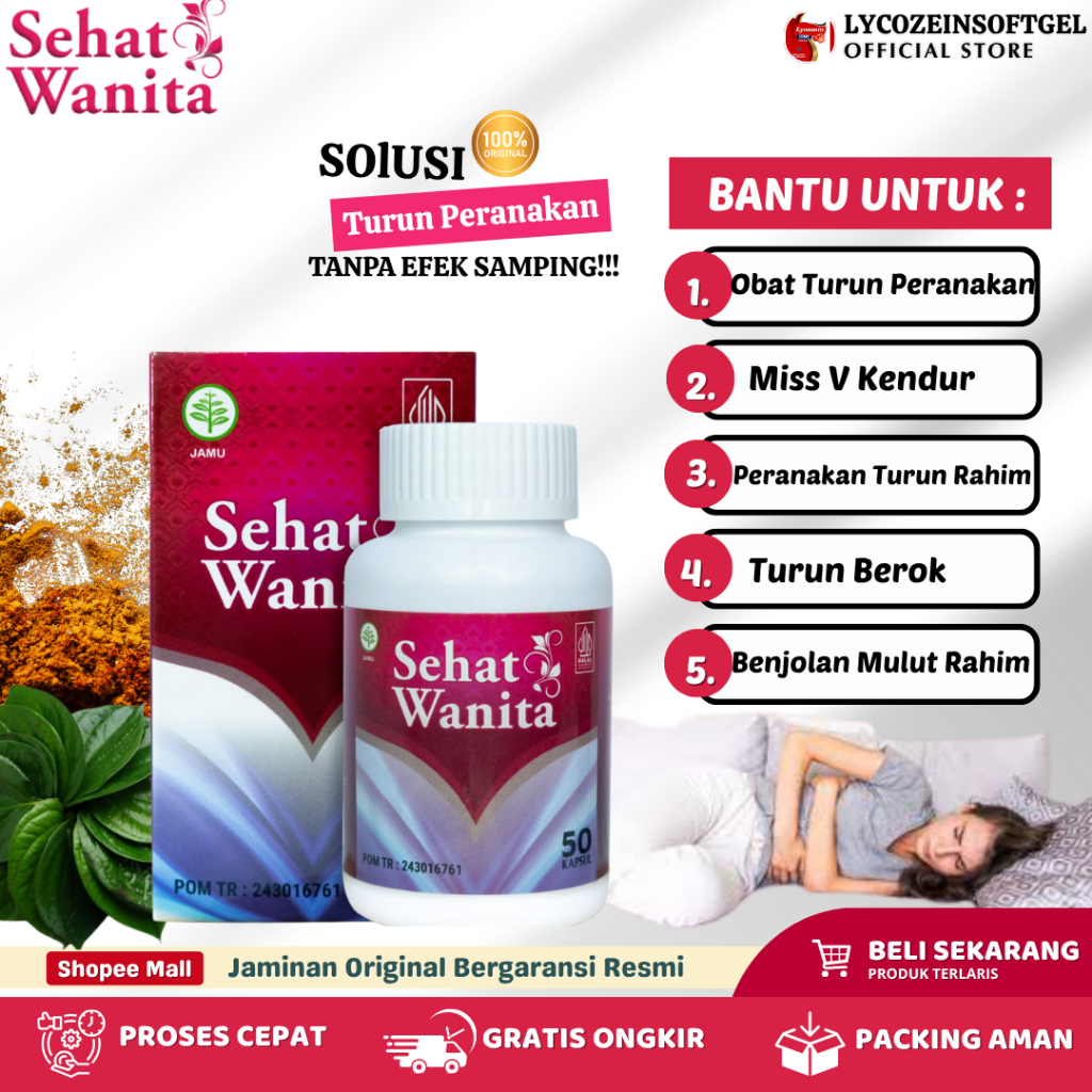 Obat Peranakan Turun Rahim Obat Turun Berok Benjolan Mulut Rahim / Rahim Menurun Kendor