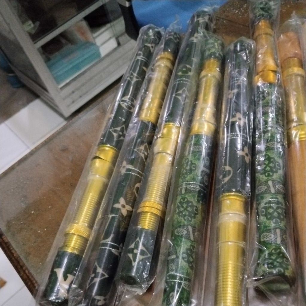 gagang joran bahan kayu motif