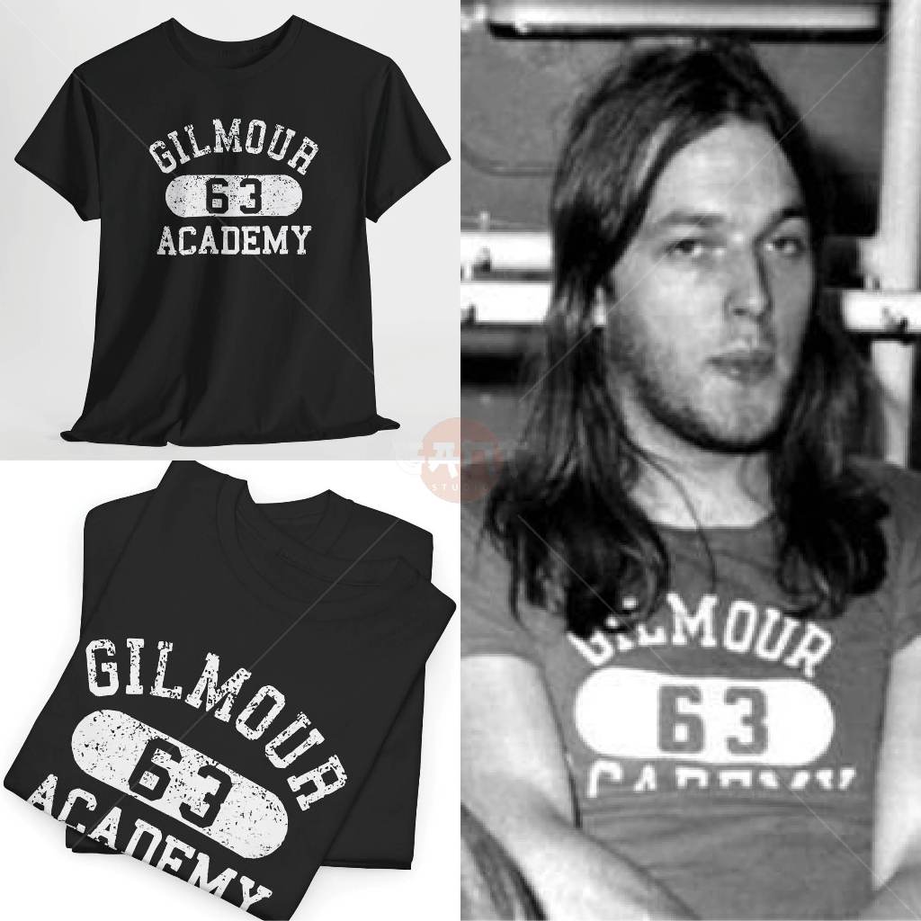 Kaos Pria Distro Lengan Pendek Gilmour Academy 63 David Gilmour Pink Floyd Band