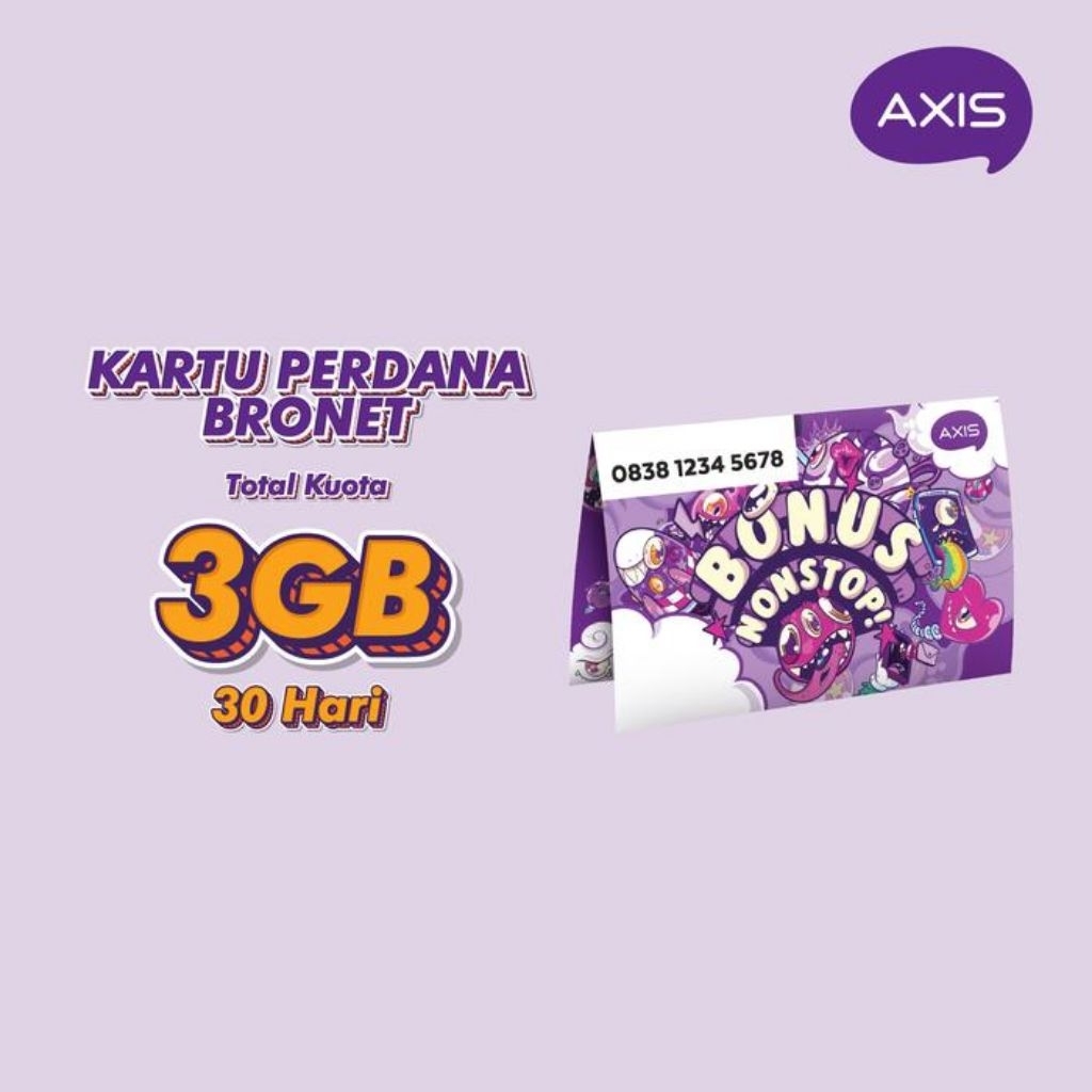 Kartu Perdana Axis kuota 3GB 30 hari SEGEL