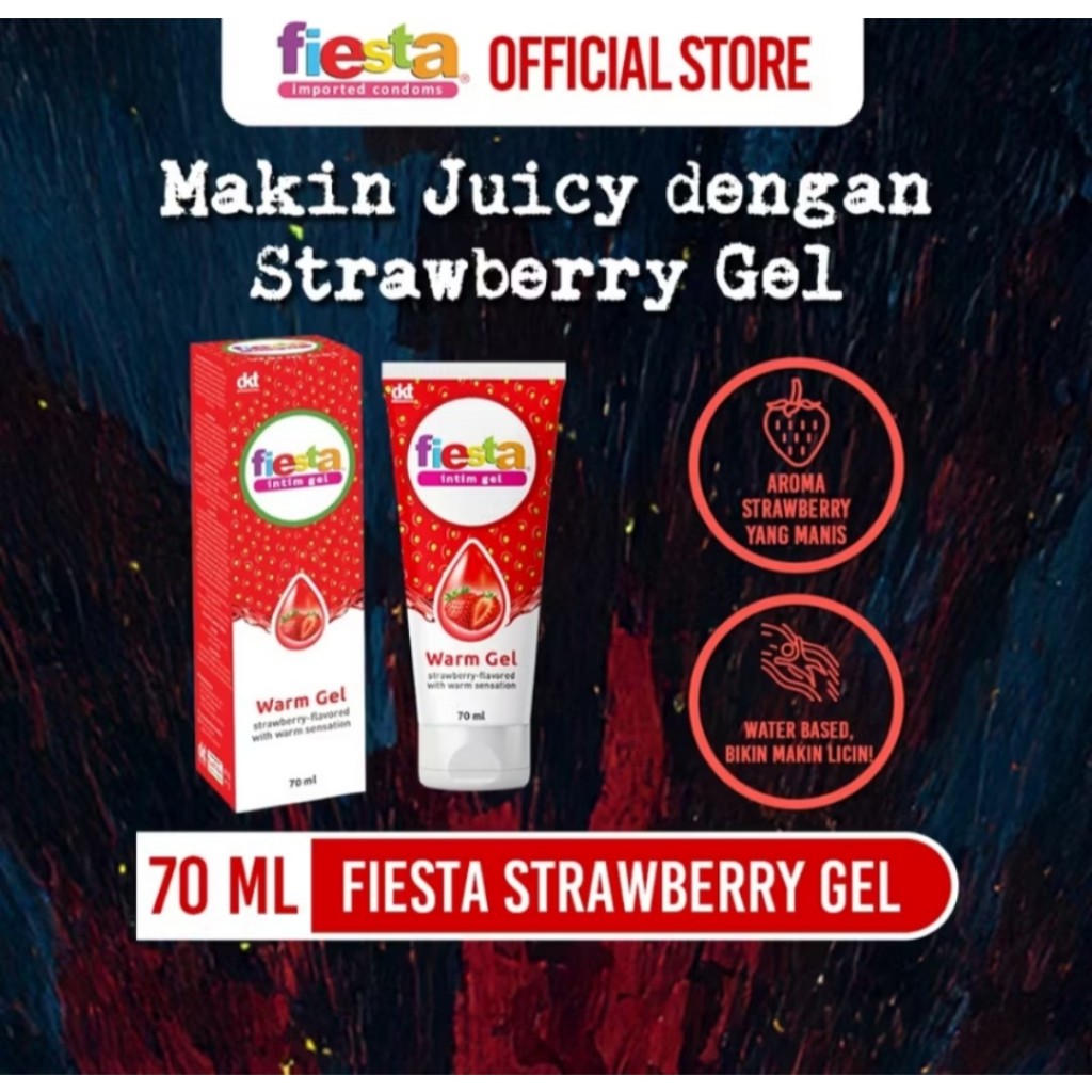 Lubricant Fiesta Intim Strawberry Warm Gel 70ml - Pelumas Gel / Lubricant